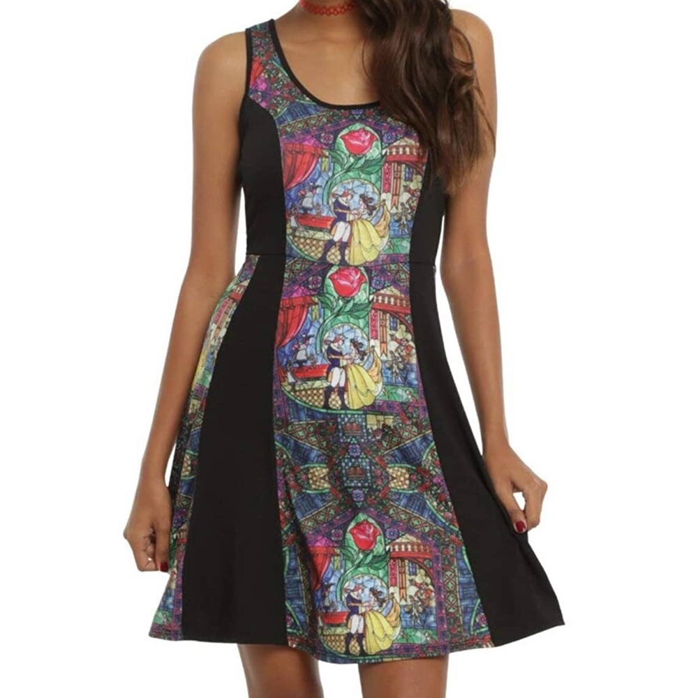 Beauty and the Beast Stained Glass Panel Dress Hot Topic